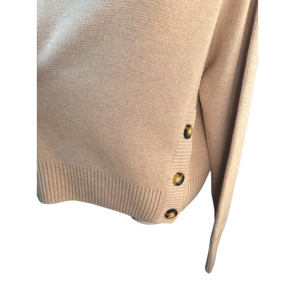 Tara Jarmon Medium Beige Merino Wool Blend Turtleneck Sweater - Picture 3 of 16